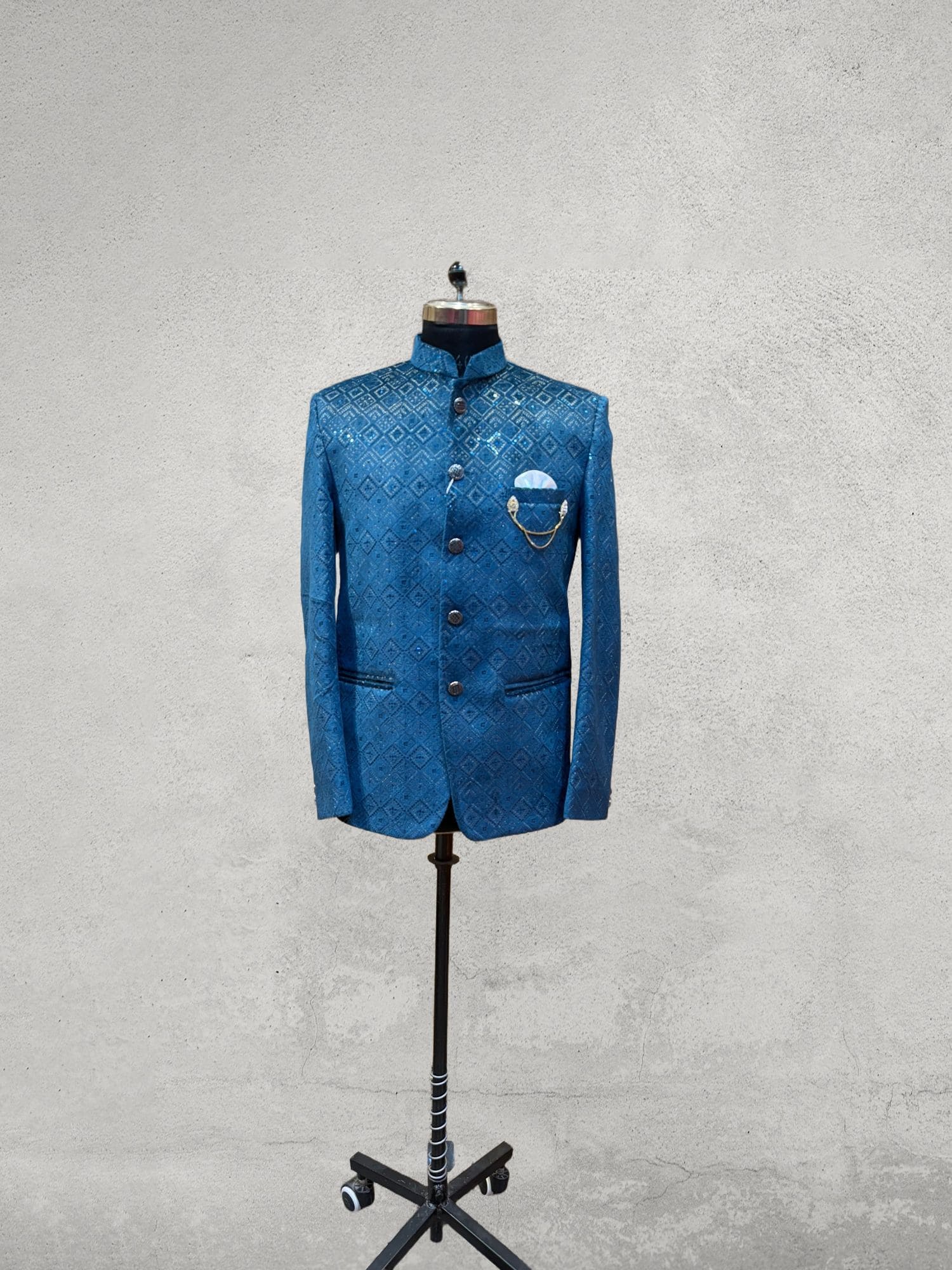 Navy blue Bandhgala embroidered designer bandhgala