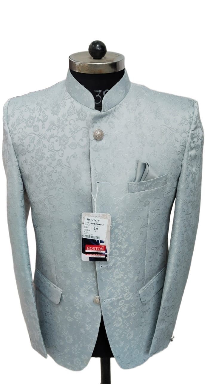 Greyish blue bandhgala