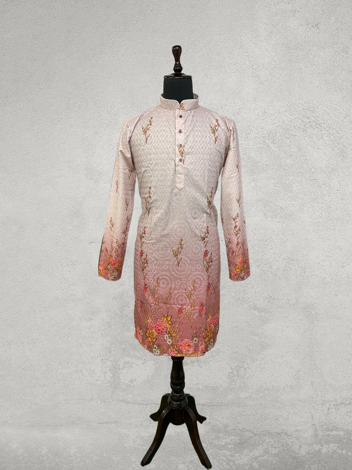 Light pink shade designer kurta with border embroidery 